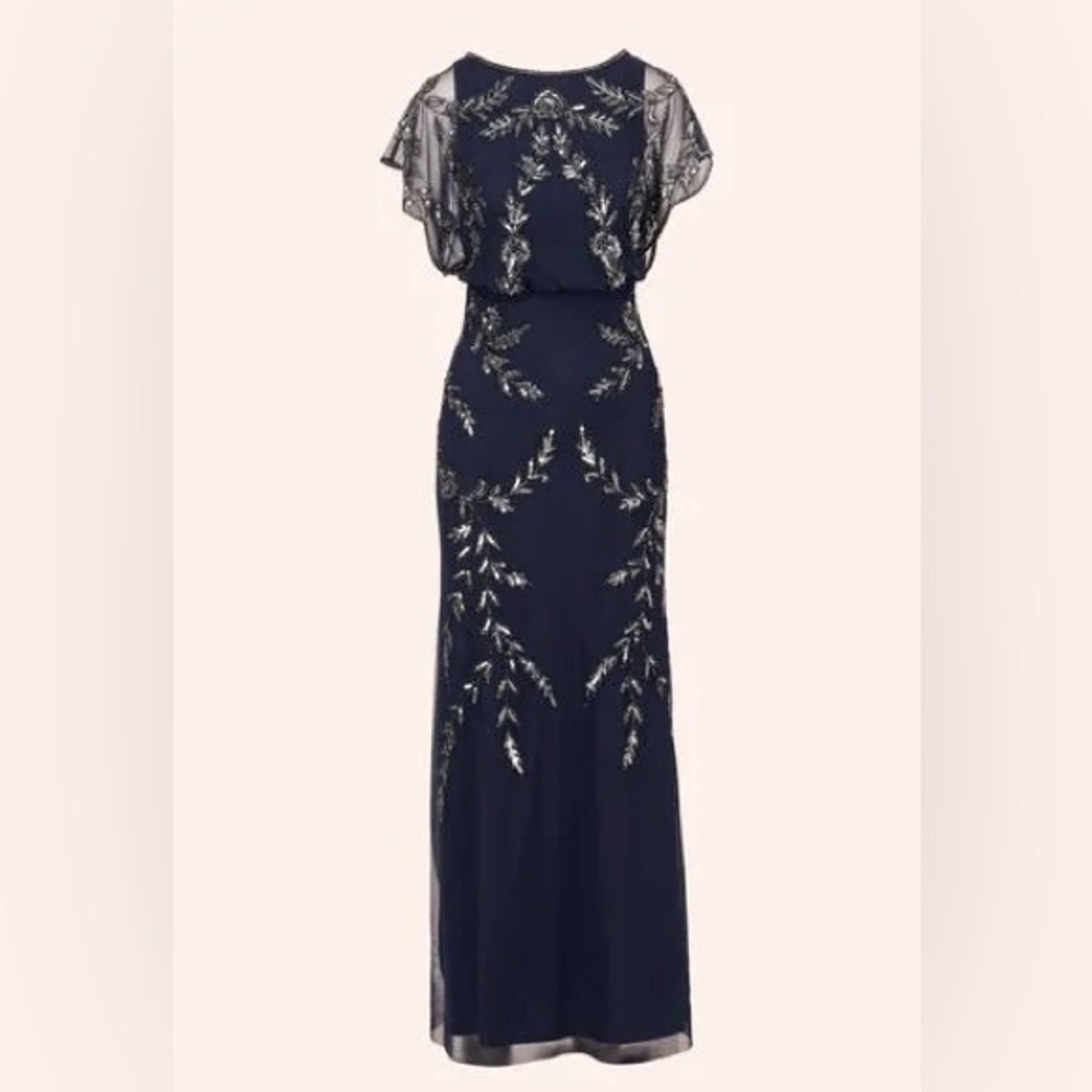 Adrianna Papell Studio Black Beaded Gown - Picture 2 of 14